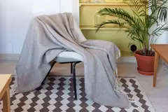 Lapuan Kankurit Arvo huopa 130x180cm+hapsut valko-luonnon beige 100% villa - 3