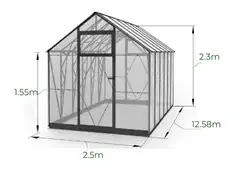 Ecoslider kasvihuone 2.5 X 12.58 - 5