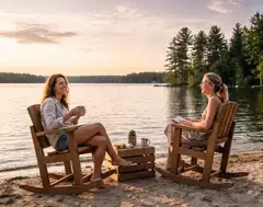 Miljöörakennus Jämäkkä keinutuoli, luonnon ruskea 89x117x63cm - 4