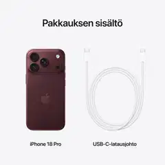Apple iPhone 18 Pro Max 512GB viininpunainen - MJXV4QN/A - 3