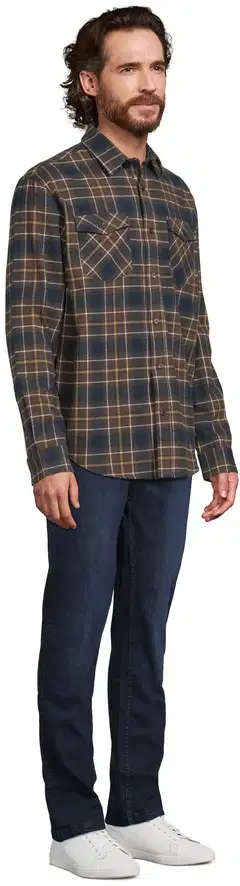 House miesten ruutupaita flanellia 194H292601 - Brown check - 4