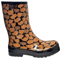 Ratia naisten kumisaapas Ulpukka Brown High - Musta/ruskea - 2