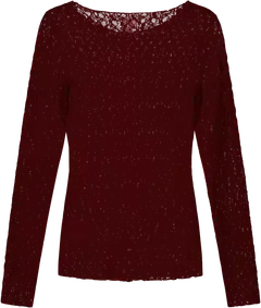 WKLY. naisten pitsinen trikoopusero 213W341100 - cabernet - 2