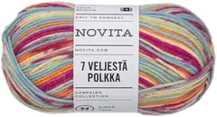 Novita lanka 7 Veljestä Polkka 100g konfetti 8041 - 1