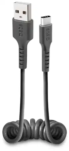 SBS kierrekaapeli Usb-A To Usb-C 0,5 M musta - 1