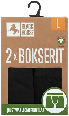 Black Horse miesten bokserit 2-pack I52782 - Black-black - 4