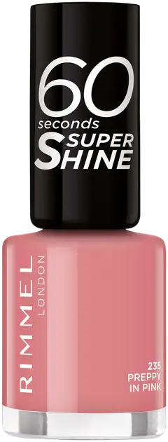 Rimmel 60 Seconds Super Shine kynsilakka 8ml, 235 Preppy in Pink - 1