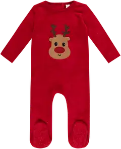 TEX BABY vauvojen potkupuku fleece Petteri Poro - RED - 1