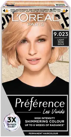 L'Oréal Paris Préférence Vivid Colours Light Rose Gold intensiivinen kestoväri 1kpl - 1