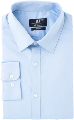 TEX miesten kauluspaita satin stretch I589867 - Blue Light - 3