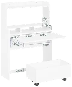 SoBuy työpöytä valkoinen FWT105-II-W - 3