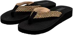 TEX naisten kiilapohjaiset varvassandaalit I984597 - BLACK 1 - 1