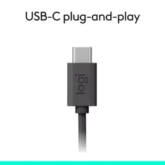 Logitech H390 USB-C headset musta - 8