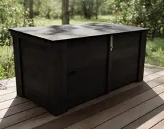 Lukittava piha-arkku kaltevalla kannella, grafiitin harmaa, 130x58x60 cm - 4