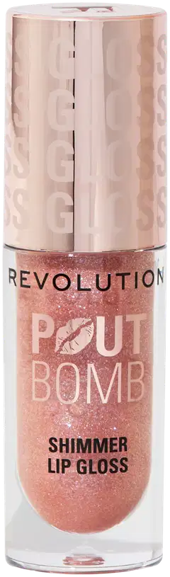 Revolution pout bomb shimmer huulikiilto 4,6ml glimmer nude - glimmer nude - 2