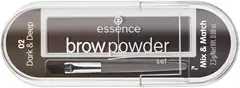 essence  brow powder set kulmapuuterisetti 2,3 g - dark & deep - 1