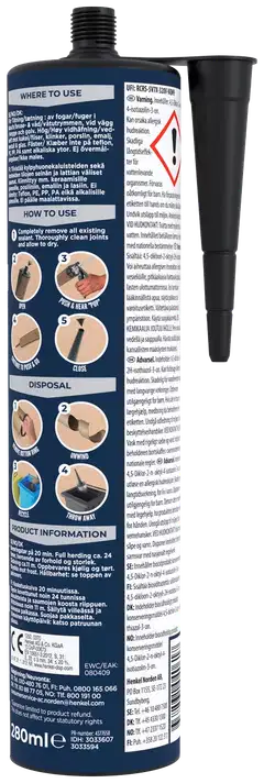 Pattex Saniteettisilikoni väritön 280ml - 2