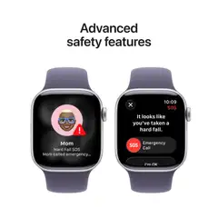 Apple Watch Series 11 GPS 46mm hopeinen alumiinikotelo, purple fog sport ranneke - S/M - MEV94QN/A - 6