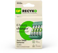 GP Recyko akkulaturi B423 sis. 4kpl AAA 850mAh NiMH akut - 1