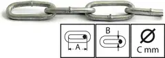 Pitkälenkkikettinki 4mm-5m din 5685 - 1