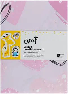 Ciraf lasten pussilakanasetti Heart 150x210 cm pinkki - 3