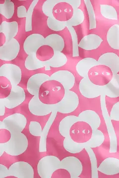 Finlayson pussilakanasetti Kukkariemu 150X210+50X60 pinkki/valkoinen - 4