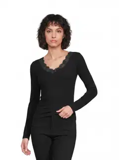 House naisten ribbitrikoopaita Lily Lace - Black - 1