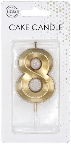Kakkukynttilä 8 kultainen 6 cm - 3