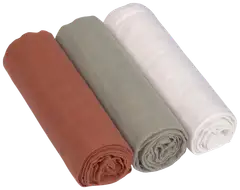 Lässig puuvillaharso 85 cm beige/vaalea/punertava 3 kpl - 1