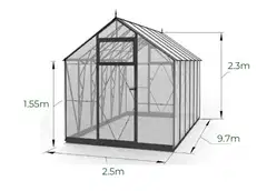 Ecoslider kasvihuone Lux 2.5 X 9.7 - 4