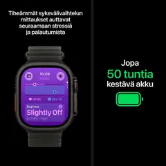 Apple Watch Ultra 4 GPS + Cellular 49 mm:n musta titaanikuori ja läpikuultavanmusta Ocean-ranneke - MJAY4KS/A - 4