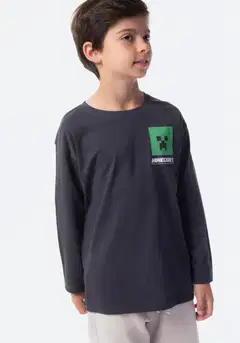 Minecraft lasten pitkähihainen t-paita I287924 - ANTHRACITE - 1