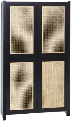 Lundia Kaappi, neljä rottinkiovea - MUSTA - 2