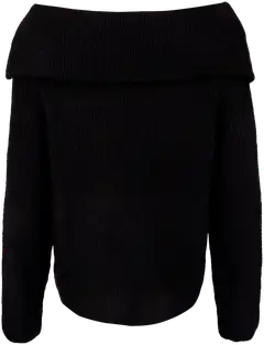 TEX naisten neulepusero off shoulder I974827 - BLACK 1 - 2