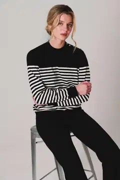 London Fog naisten neule 213L260309 - Striped - 4