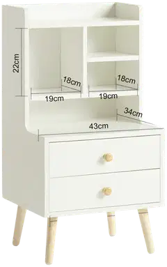 SoBuy yöpöytä valkoinen FBT100-W - 3