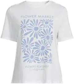 TEX naisten T-paita kukka I274643 - WHITE 1 - 2