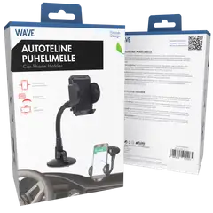 Wave autoteline puhelimelle 2in1 musta - 5