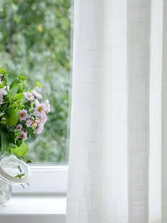 Hasta Lina pellavasekoiteverho, lämmin valkoinen - 4