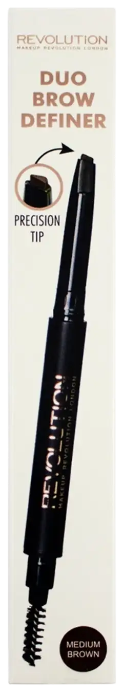 Makeup Revolution Duo Brow Pencil Medium Brown kulmakynä - 3