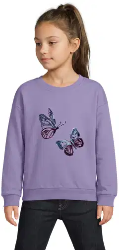 Ciraf lasten pitkä collegepaita Paljetti 25TC263308 - Purple Rose - 1