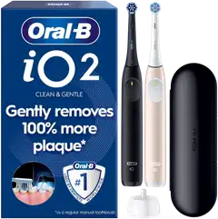 Oral-B iO2 Night Black/Calm Pink Duo sähköhammasharja + matkakotelo - 1