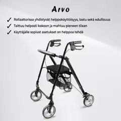 Arvo rollaattori kevyt, musta - 3