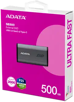 ADATA SE880 ulkoinen SSD-kiintolevy, 500 GB, harmaa (USB Type-C) - 2