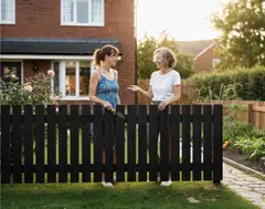 Näkösuoja-aita, pysty laudoitus, grafiitin harmaa, 183x80x3,3cm - 4