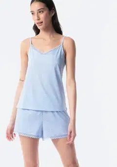 TEX naisten shortsipyjama I279927 - Blue Light - 4