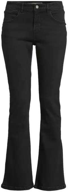 WKLY. naisten flare leg -farkut, matala istuvuus, koristeelliset läppätakataskut 222W282680 - Black denim - 2