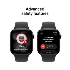 Apple Watch Series 11 GPS + Cellular 46mm musta alumiinikotelo, musta sport ranneke - M/L - MFC44QN/A - 3