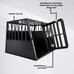 Trekker koiran kuljetushäkki XXL 104x90,5x69,5 cm musta - 6