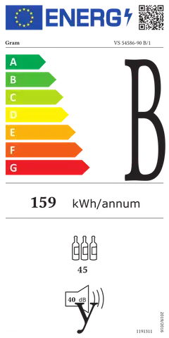 Gram viinikaappi VS 54586-90 B/1 musta - 4